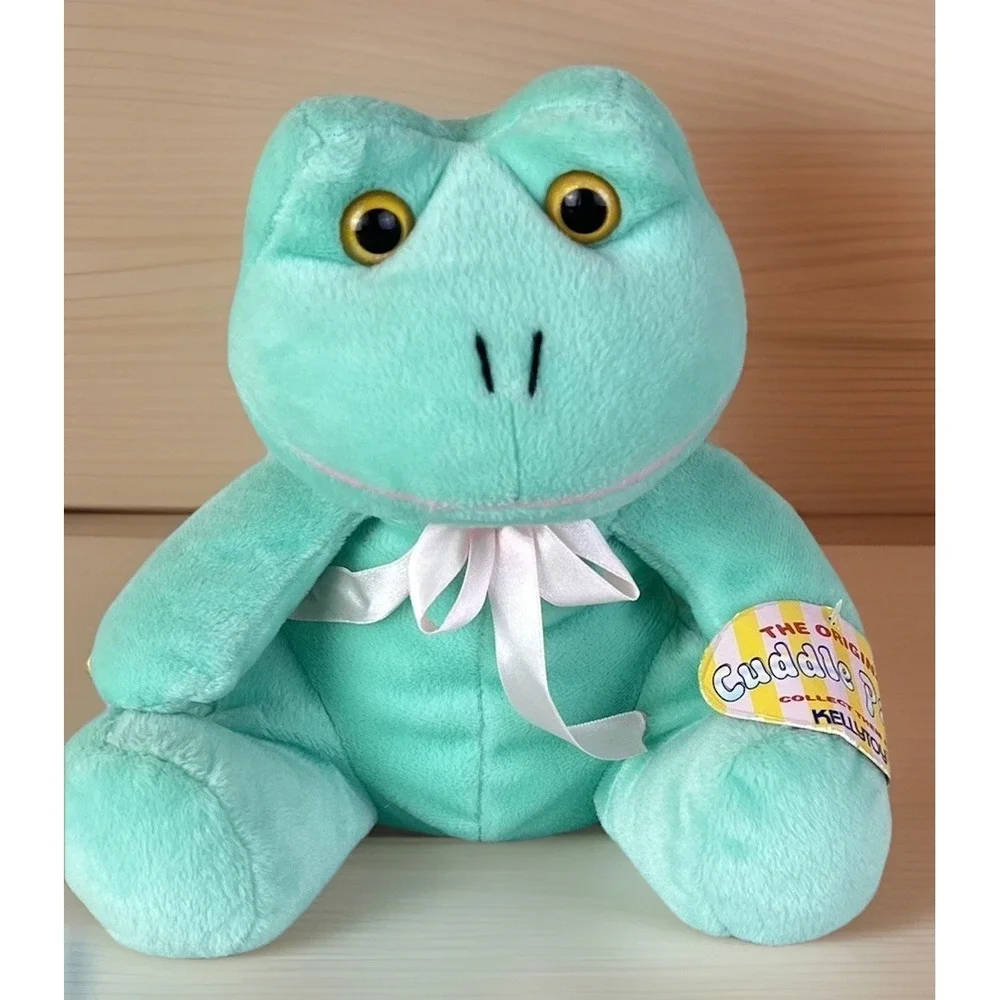 Mint Green Frog Plush Stuffed Animal Cuddle Pals Beanpals Kellytoy Toy Vintage